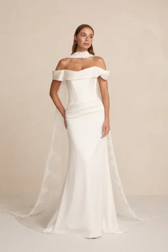 MWL Bride Brooks trouwjurk met aansluitend silhouet, moderne lijnen en elegante afwerking