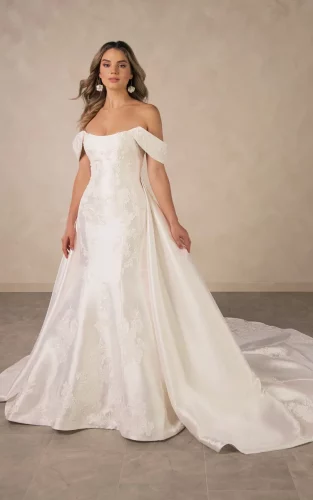Essense of Australia D4493 | Trouwjurk met Afneembare Overskirt