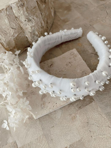 Headband Made With Love pearl