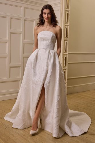 Jesús Peiró 2756 | Strapless Trouwjurk met Split