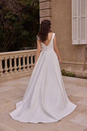 Jesús Peiró 2762 | Jacquard Off-Shoulder A-lijn Trouwjurk | Look of Love
